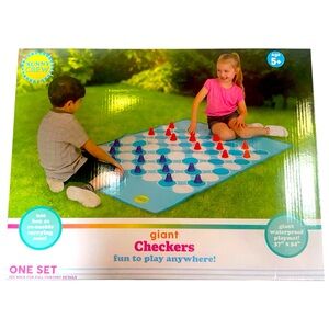 Giant Checkers Waterproof Indoor Outdoor Play Game Ages 5+ For 2 Players New